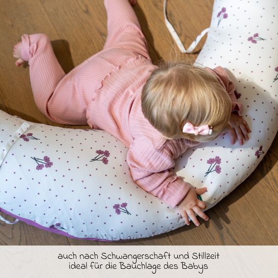 Koala Babycare Nursing pillow Hugs Plus Multifunctional Pillow for Pregnancy, Nursing and TummyTime with Removable Support - Blossom Purple