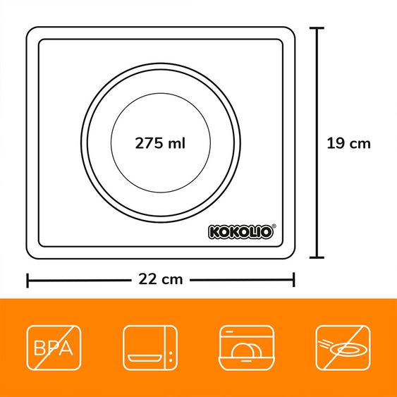 Kokolio Esslernschüssel, Silikonschüssel, Babyschale, Babyschüssel Bowli - Orange