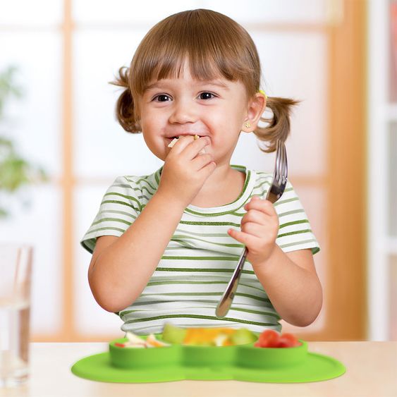 Kokolio Non Slip Eating Learning Plate, Silicone Plate for Babies, Baby Bowl, BLW Plate, Baby Plate Koali - Green