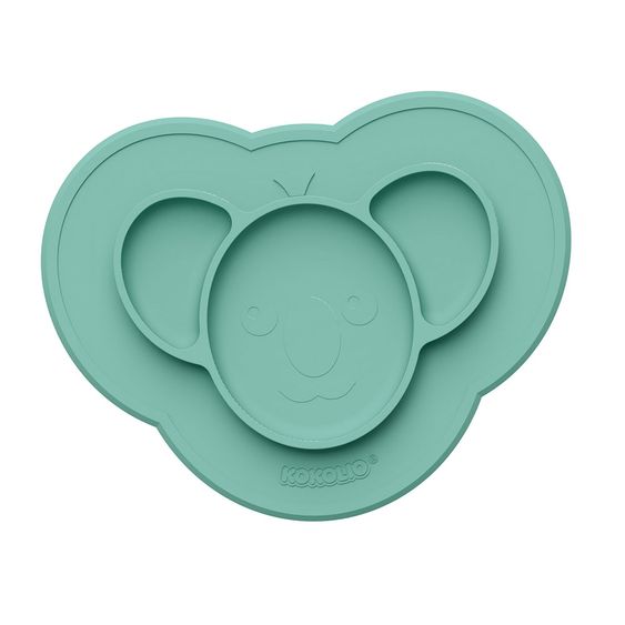 Kokolio Rutschfeste Esslernteller, Silikonteller für Babys, Babyschale, BLW Teller, Babyteller Koali - Mint