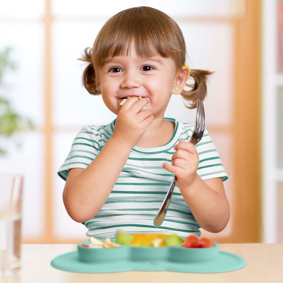 Kokolio Rutschfeste Esslernteller, Silikonteller für Babys, Babyschale, BLW Teller, Babyteller Koali - Mint
