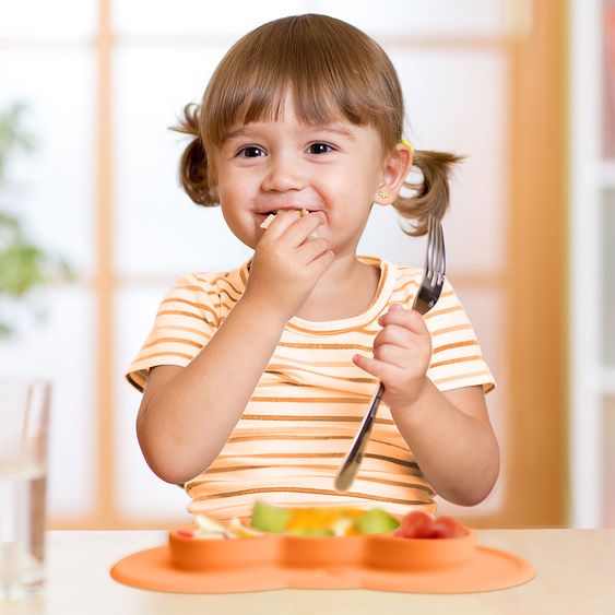 Kokolio Rutschfeste Esslernteller, Silikonteller für Babys, Babyschale, BLW Teller, Babyteller Koali - Orange