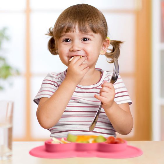 Kokolio Rutschfeste Esslernteller, Silikonteller für Babys, Babyschale, BLW Teller, Babyteller Koali - Pink