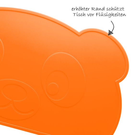 Kokolio Rutschfeste Tischunterlage für Essanfänger, BLW Tischset, Essunterlage, Malunterlage Little Panda - Orange