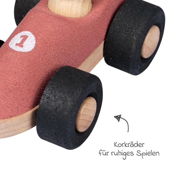 Korko Kork-Schiebefahrzeug / Spielzeugauto E-Cork Racer - Red