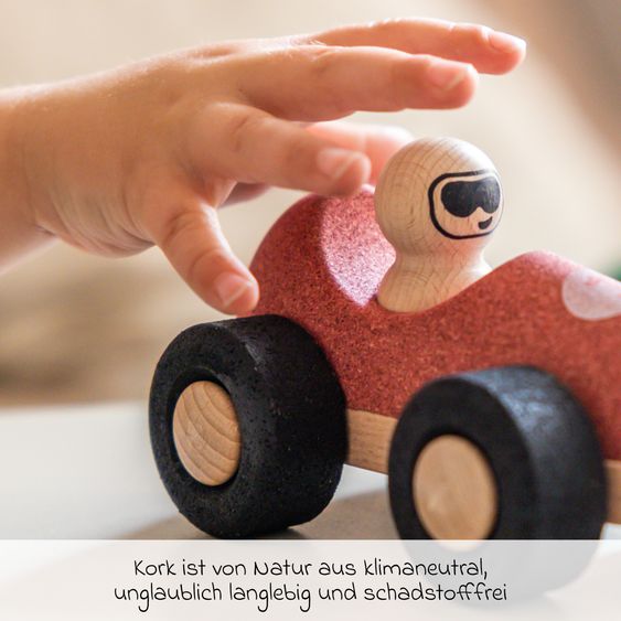 Korko Kork-Schiebefahrzeug / Spielzeugauto E-Cork Racer - Red