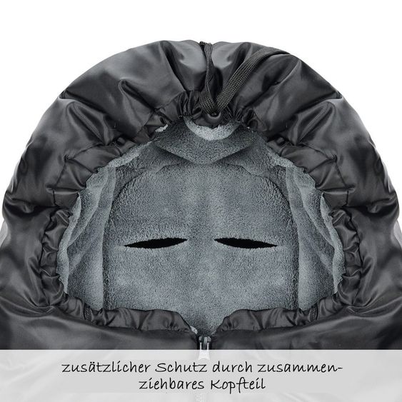 KP Family Footmuff Classic for baby car seat - Black Grey