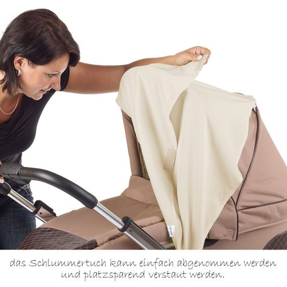 KP Family Schlummertuch mit Plastikclips & Klettbändern - Elfenbein