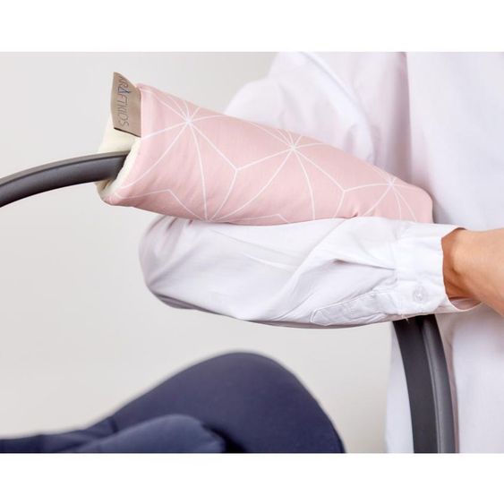 Kraftkids Armschoner / Polster für Babyschale - mit Diamantenkontur - Altrosa
