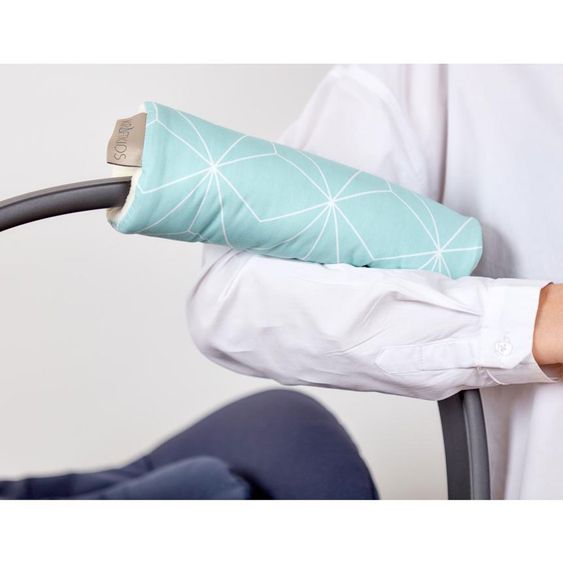 Kraftkids Armschoner / Polster für Babyschale - mit Diamantenkontur - Mint