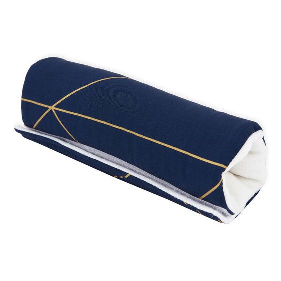 Kraftkids Armschoner / Polster für Babyschale - mit Goldlinien - Dunkelblau