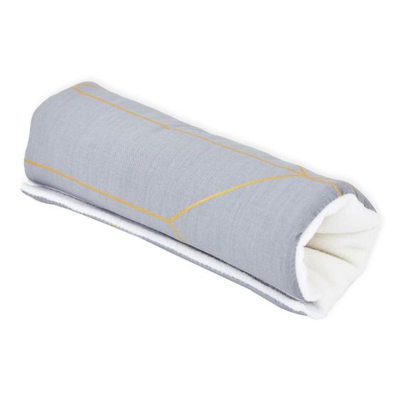 Kraftkids Armschoner / Polster für Babyschale - mit Goldlinien - Grau