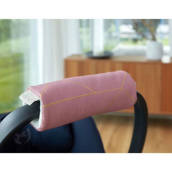Kraftkids Armschoner / Polster für Babyschale - mit Goldlinien - Rosa