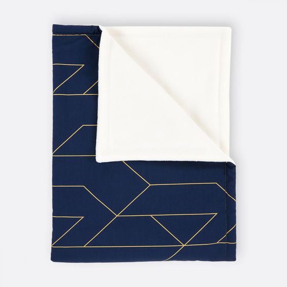 Kraftkids Baby blanket - with gold lines - dark blue