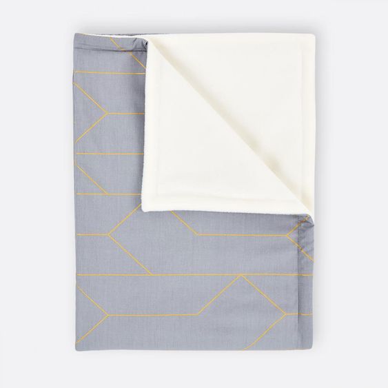 Kraftkids Baby blanket - with gold lines - gray