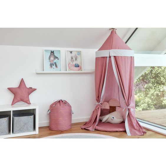 Kraftkids Baldachin - mit Goldlinien - Rosa