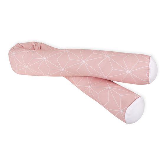 Kraftkids Bettschlange 140 cm - mit Diamantenkontur - Altrosa