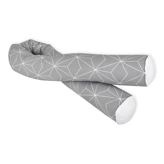 Kraftkids Bettschlange 140 cm - mit Diamantenkontur - Grau