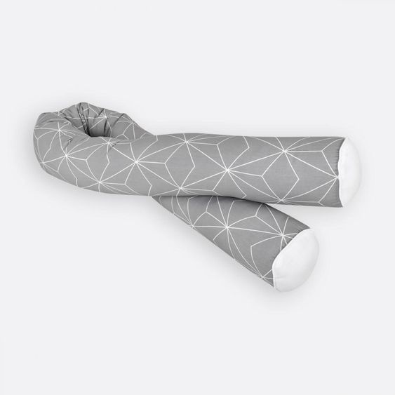 Kraftkids Bettschlange 140 cm - mit Diamantenkontur - Grau