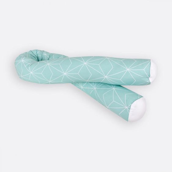 Kraftkids Bettschlange 140 cm - mit Diamantenkontur - Mint