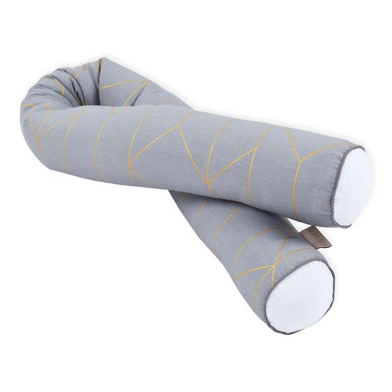 Kraftkids Bettschlange 200 cm - mit Goldlinien - Grau