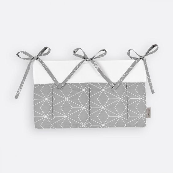 Kraftkids Betttasche - mit Diamantenkontur - Grau