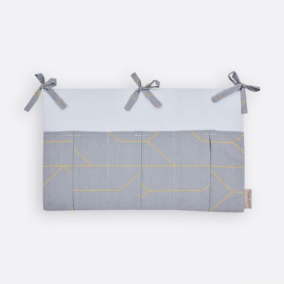 Kraftkids Bed bag - with gold lines - gray