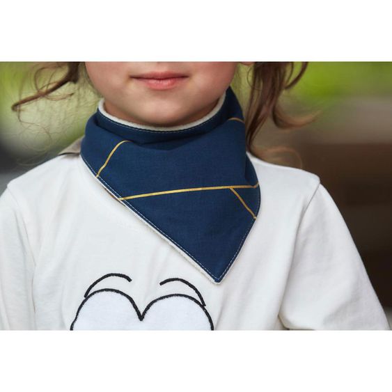 Kraftkids Dreieckstuch - mit Goldlinien - Dunkelblau