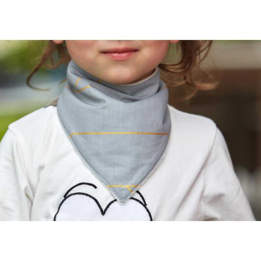 Kraftkids Dreieckstuch - mit Goldlinien - Grau
