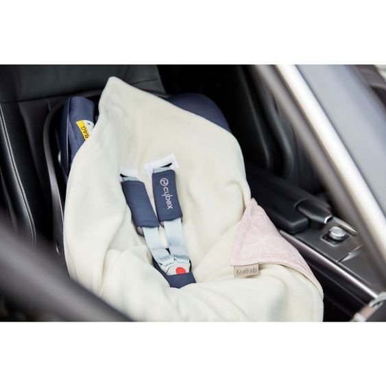 Kraftkids Einschlagdecke Babyschale - mit Diamantenkontur - Altrosa