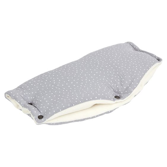 Kraftkids Handwärmer / Handmuff für Kinderwagen & Buggy - Punkte - Grau