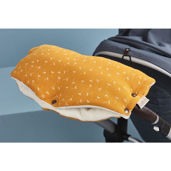 Kraftkids Handwärmer / Handmuff für Kinderwagen & Buggy - Pusteblumen - Gelb