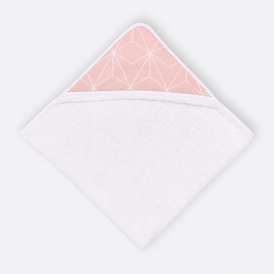 Kraftkids Hooded towel - with diamond contour - old pink