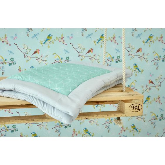 Kraftkids Krabbeldecke - mit Diamantenkontur - Mint