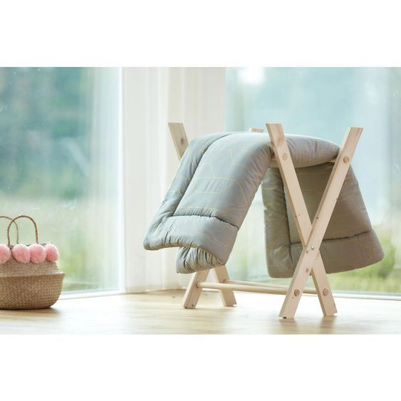 Kraftkids Krabbeldecke - mit Goldlinien - Grau