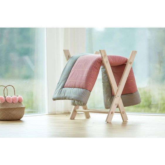 Kraftkids Krabbeldecke - mit Goldlinien - Rosa
