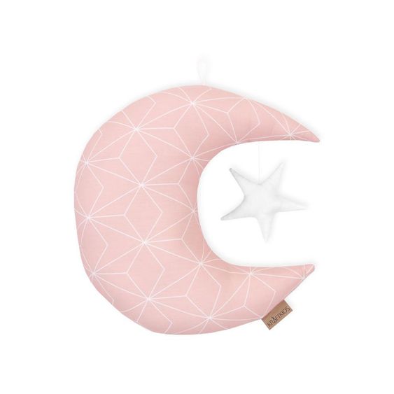 Kraftkids Mobile Mond & Stern - mit Diamantenkontur - Altrosa