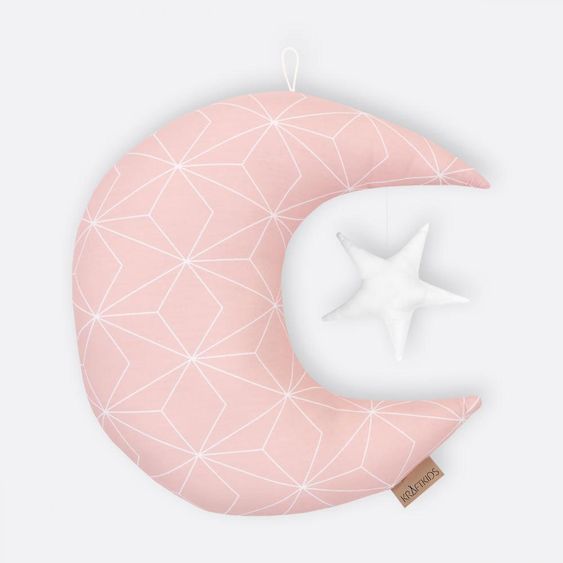 Kraftkids Mobile Mond & Stern - mit Diamantenkontur - Altrosa