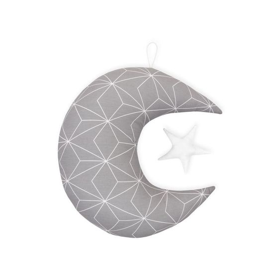 Kraftkids Mobile Mond & Stern - mit Diamantenkontur - Grau