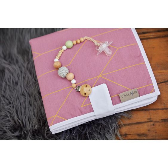 Kraftkids Reisewickelunterlage - mit Goldlinien - Rosa