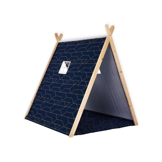 Kraftkids Tenda da gioco - con linee dorate - blu scuro