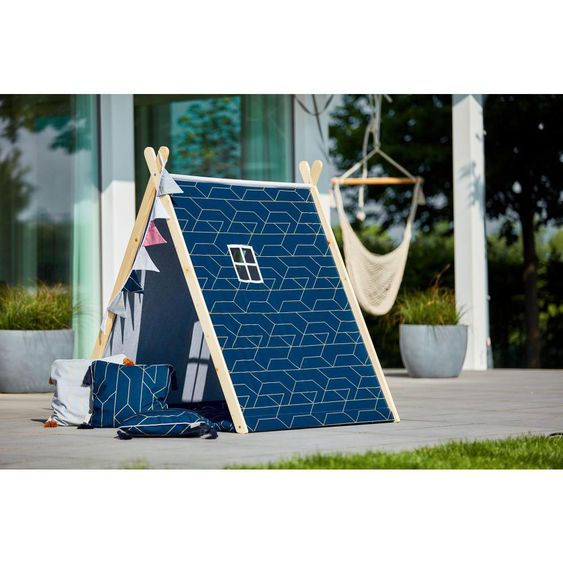 Kraftkids Tenda da gioco - con linee dorate - blu scuro