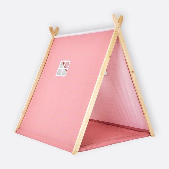 Kraftkids Tenda da gioco - con linee dorate - rosa