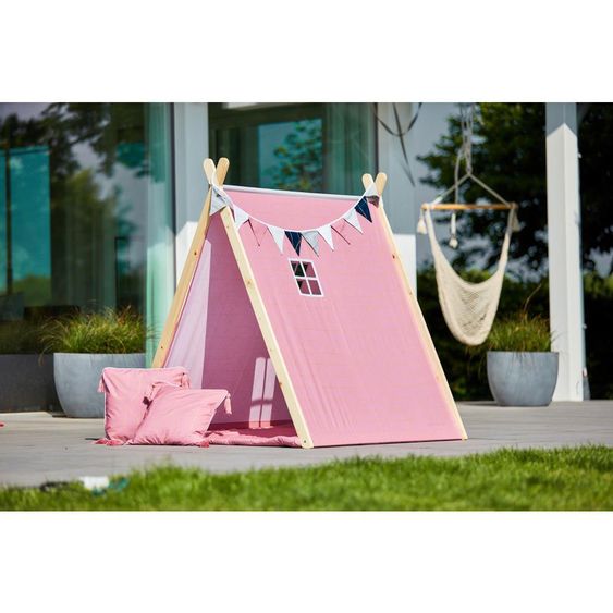 Kraftkids Tenda da gioco - con linee dorate - rosa