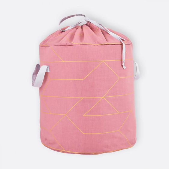 Kraftkids Spielzeugkorb - mit Goldlinien - Rosa