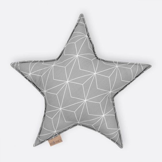 Kraftkids Sternkissen - mit Diamantenkontur - Grau
