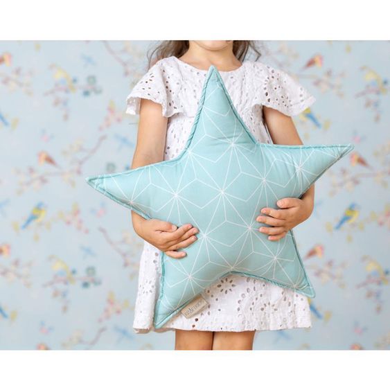 Kraftkids Sternkissen - mit Diamantenkontur - Mint