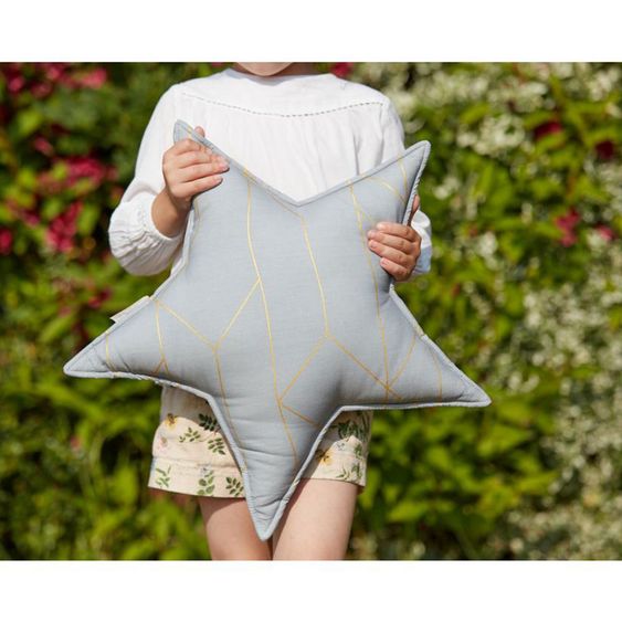 Kraftkids Sternkissen - mit Goldlinien - Grau