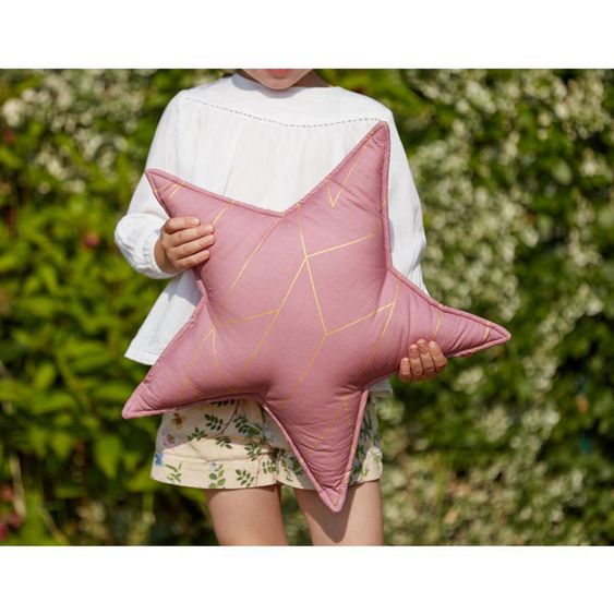 Kraftkids Sternkissen - mit Goldlinien - Rosa