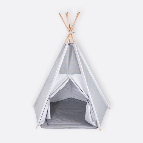 Kraftkids Tipi - mit Goldlinien - Grau